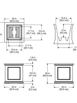 Fairfield Self-Watering Square Planter, 20” X 20” -Deals Garden Decor Store 39618 16V tif