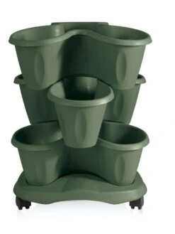 Trifoglio 3-Tier Planter On Wheels -Deals Garden Decor Store 3 4 crop 8613625 03V