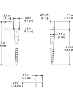 No-Dig Ground Screw For Mailpost -Deals Garden Decor Store 8587086 02V tif