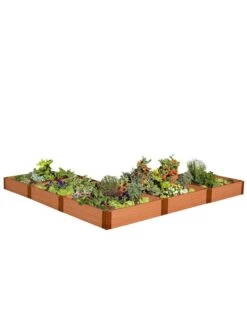 L-Shaped Composite Raised Bed, 12'x12' With 1" Boards -Deals Garden Decor Store 8588254 04v