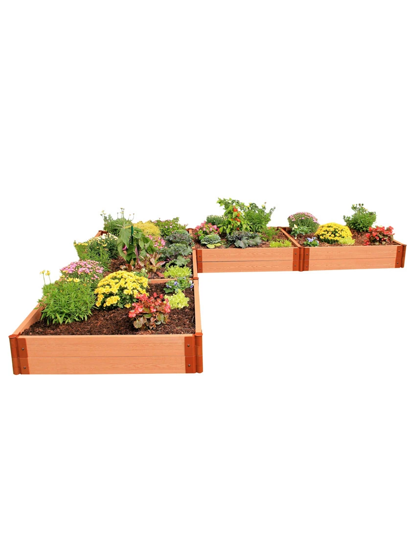 Classic Sienna Raised Garden Bed "L" Shaped With 2" Boards 1 Classic Sienna Raised Garden Bed "L" Shaped With 2" Boards