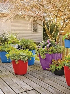 Viva Square Self-Watering Rolling Planter, 17.5" Diameter -Deals Garden Decor Store 8589778 09000 tif