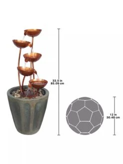 Copper Lotus Cascading Fountain -Deals Garden Decor Store 8589843 02V