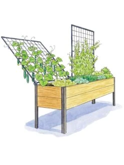 Elevated Planter Box And Space-Maker Pivoting Trellis Set, 2' X 8' 6 Elevated Planter Box And Space-Maker Pivoting Trellis Set, 2' X 8' -Deals Garden Decor Store 8590367 SMTrellis 8ft tif