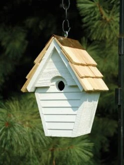 Heartwood Wren-in-the-Wind Bird House -Deals Garden Decor Store 8591093whw 02v heartwood wren in the wind bird house whitewashed
