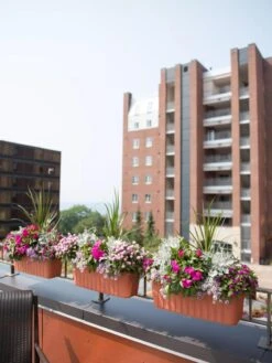 Adjustable Self-Watering Railing Planter, 24" -Deals Garden Decor Store 8592173TC 2383 tif