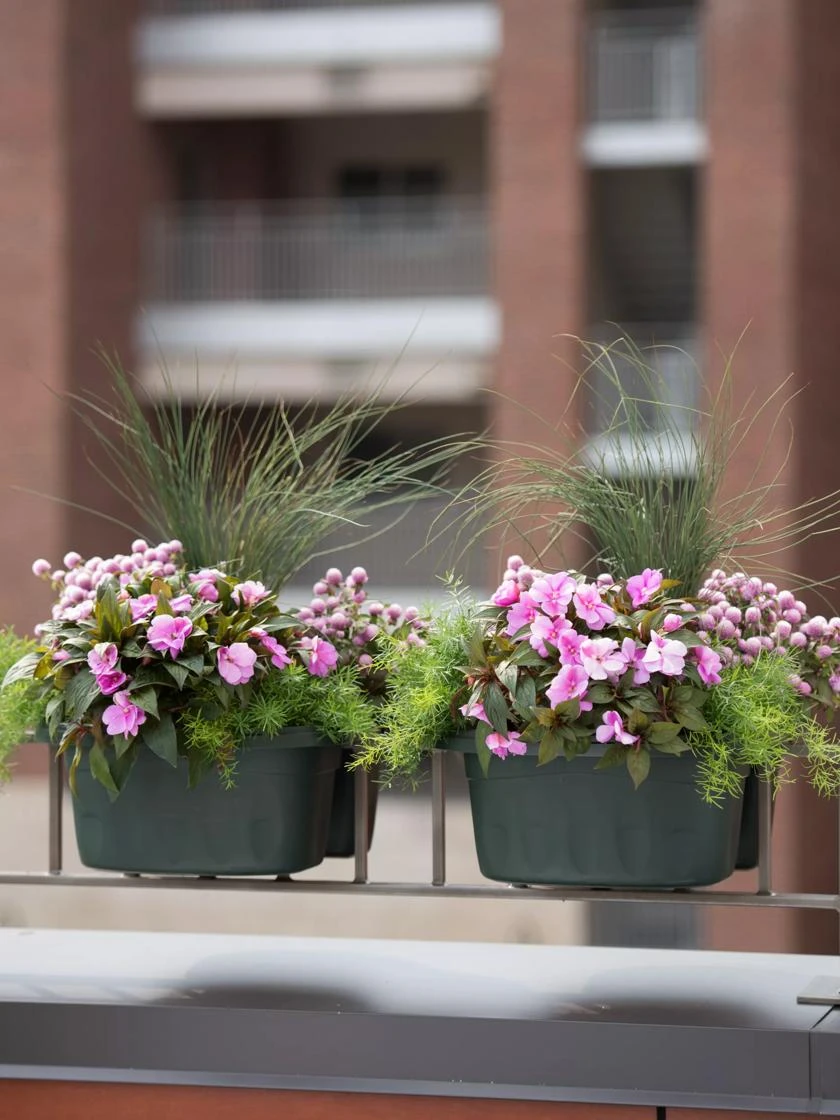 Self-Watering Saddle Railing Planter, 16" 3 Self-Watering Saddle Railing Planter, 16" - Image 3