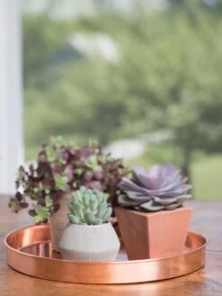 Large Round Copper Plant Tray, 14" -Deals Garden Decor Store 8593531 4518 tif