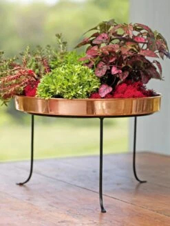 Large Round Copper Plant Tray, 14" -Deals Garden Decor Store 8593567 4636 tif