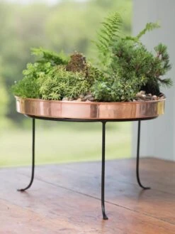Large Round Copper Plant Tray, 14" -Deals Garden Decor Store 8593567 4637 tif