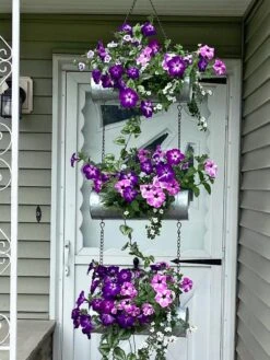 Galvanized Hanging Triple Planter 11 Galvanized Hanging Triple Planter -Deals Garden Decor Store 8595213 02CUST tif