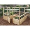 Garden In A Box Cedar Raised Bed With Deer Fence, 8' X 8'