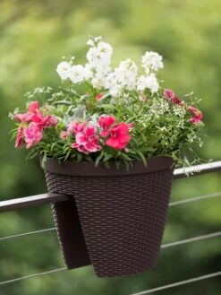 Weave Round Railing Planter, 11" -Deals Garden Decor Store 8598370 8584 tif