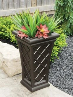 Carolina Self-Watering Tall Planter, 28" -Deals Garden Decor Store 8598645 03V tif