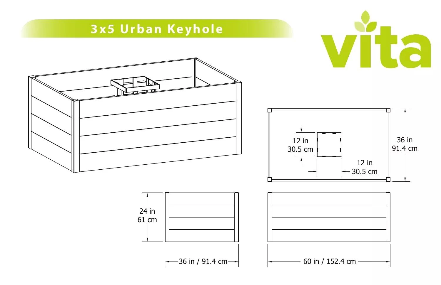 Urban Keyhole Garden 3' X 5' 3 Urban Keyhole Garden 3' X 5' - Image 3