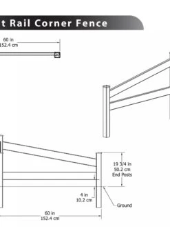 Split Rail Corner Vinyl Fence -Deals Garden Decor Store 8599774 03V tif