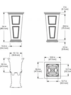 Fairfield Self-Watering Tall Patio Planters, 34” -Deals Garden Decor Store 8600109 11V tif