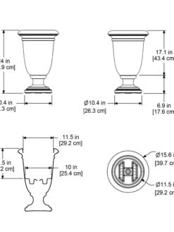 Ellington Self-Watering Urn Planter, 24" 15 Ellington Self-Watering Urn Planter, 24" -Deals Garden Decor Store 8600110 11V tif