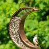 Crescent Moon Bird Feeder With Copper Finish