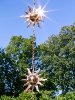 Sun Pure Copper Rain Chain, 8-1/2'