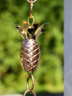 Pineapple Pure Copper Rain Chain, 8.5' 7 Pineapple Pure Copper Rain Chain, 8.5' -Deals Garden Decor Store 8600210 02v