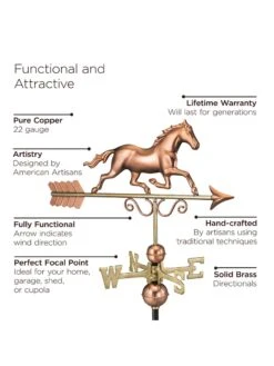 Galloping Horse Copper Weathervane 6 Galloping Horse Copper Weathervane -Deals Garden Decor Store 8600346 03v