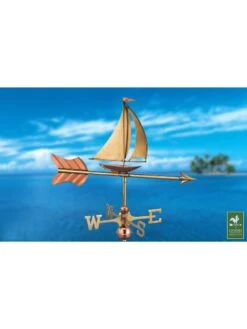 Sailboat Garden Copper Weathervane With Pole -Deals Garden Decor Store 8600347 03v sailboat cottage copper weathervane roof mount 1