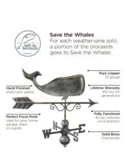 Save The Whales™ Copper Weathervane 9 Save The Whales™ Copper Weathervane -Deals Garden Decor Store 8600371 01v