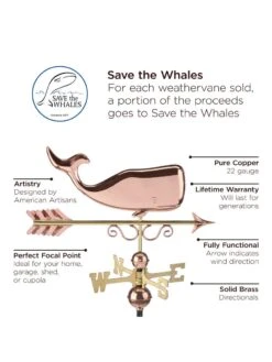 Save The Whales™ Copper Weathervane 8 Save The Whales™ Copper Weathervane -Deals Garden Decor Store 8600371 04v