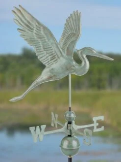 Graceful Blue Heron Copper Weathervane -Deals Garden Decor Store 8600374 07v