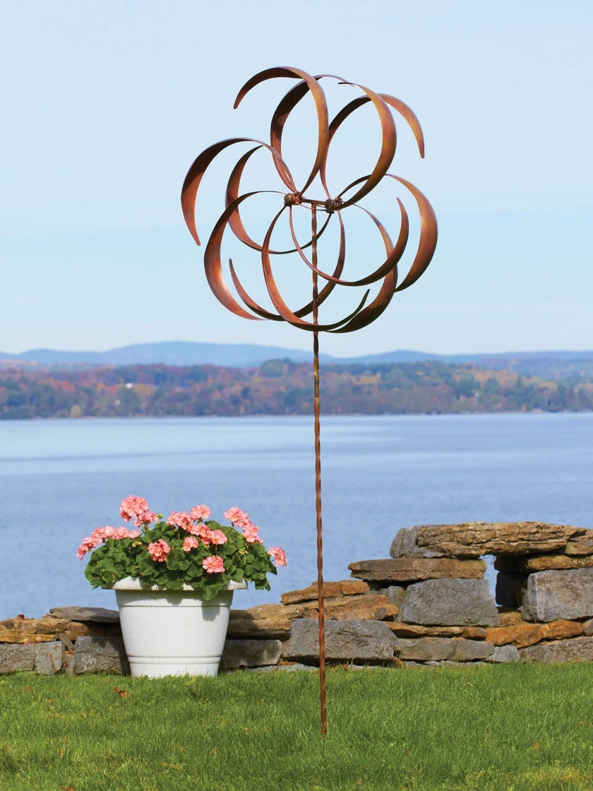 Flower Staked Wind Spinner, 29" 1 Flower Staked Wind Spinner, 29"