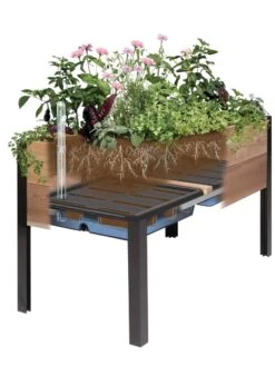 Self-Watering Elevated Planter Box, 2' X 4' -Deals Garden Decor Store 8609009 SW insert art 2021 tif 3
