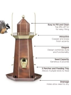 Lighthouse Bird Feeder -Deals Garden Decor Store 8609055 05v