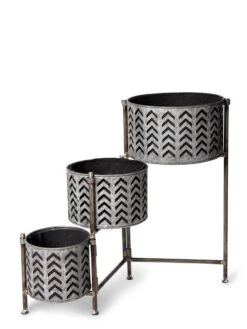 Galvanized Grow Bag Triple Planters With Stand -Deals Garden Decor Store 8609180 4812 tif