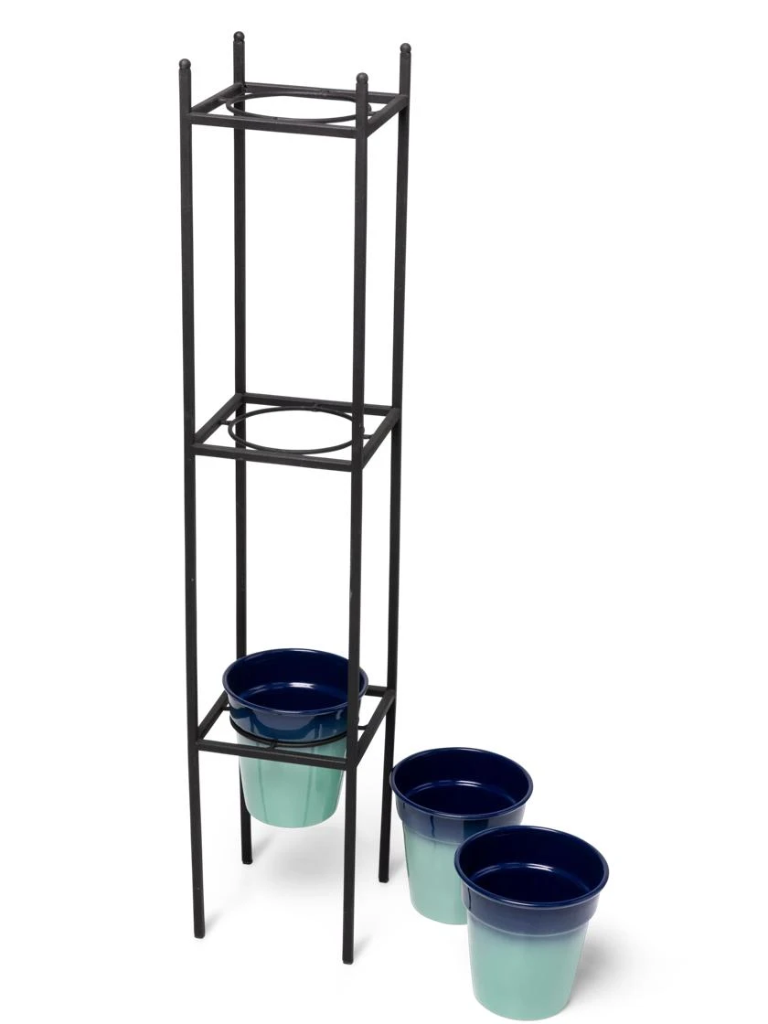 Steel Vertical Plant Stand With Metal Pots 3 Steel Vertical Plant Stand With Metal Pots - Image 3