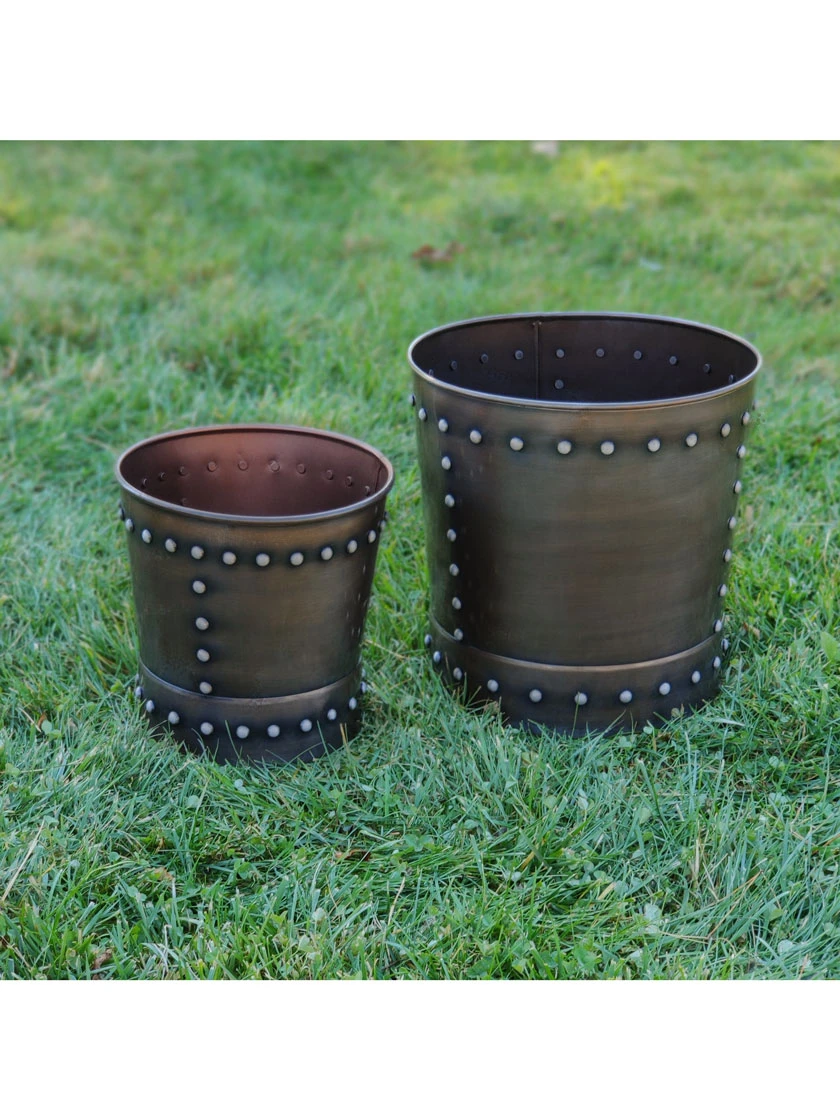 Riveted Planters, Set Of 2 6 Riveted Planters, Set Of 2 - Image 6