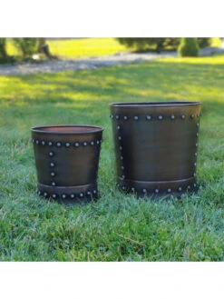 Riveted Planters, Set Of 2