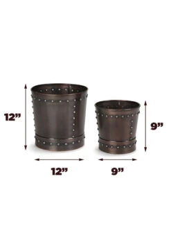 Riveted Planters, Set Of 2 15 Riveted Planters, Set Of 2 -Deals Garden Decor Store 8610032 03v