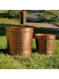 Riveted Planters, Set Of 2 11 Riveted Planters, Set Of 2 -Deals Garden Decor Store 8610032 05v