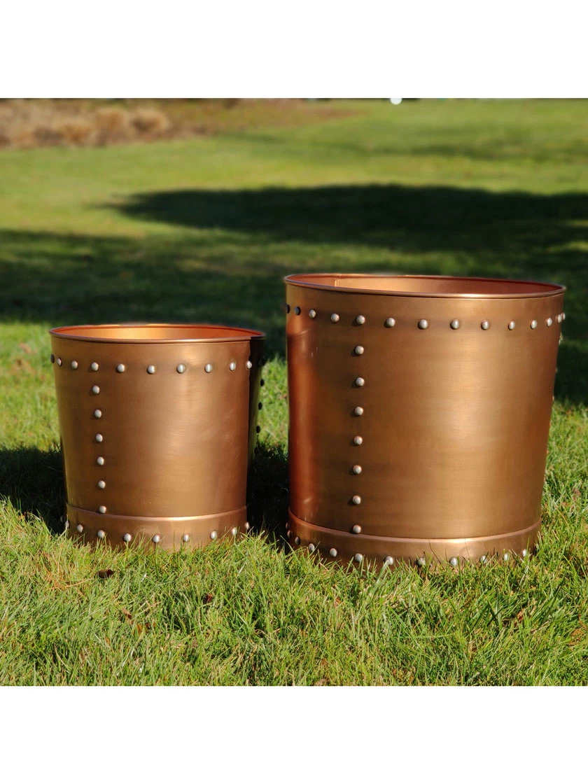 Riveted Planters, Set Of 2 5 Riveted Planters, Set Of 2 - Image 5