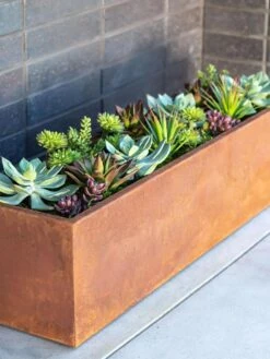 Veradek Metallic Series Corten Steel Window Box Planter, 36" -Deals Garden Decor Store 8611609 02V tif