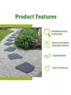 Recycled Rubber Flagstone Stepping Stone -Deals Garden Decor Store 8612235 5