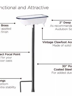 White Enamel Bathtub Birdbath 11 White Enamel Bathtub Birdbath -Deals Garden Decor Store 8612266 06V jpeg