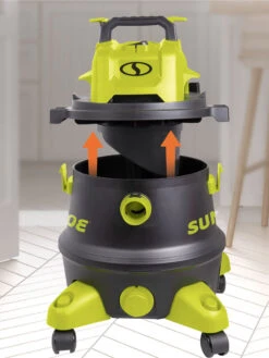 Sun Joe® 8-Gal 1200W 6.5 Pk HP Wet/Dry Shop Vac, HEPA,w/Cleaning Attachments -Deals Garden Decor Store 8612522 07v