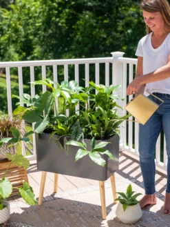 Ava Self-Watering Rectangular Planter -Deals Garden Decor Store 8612691 0011