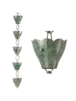 Tulip Pure Copper Rain Chain, 8.5' -Deals Garden Decor Store 8612740 06v