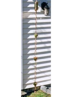 Wine Bottle, Grapes & Glasses Copper Rain Chain, 9.5' -Deals Garden Decor Store 8612744 01v