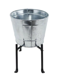 Achla Designs Mini Oval Galvanized Tub With Folding Stand -Deals Garden Decor Store 8612906 05v
