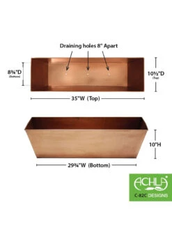 Achla Designs Plain Copper Plated Flower Box, Large -Deals Garden Decor Store 8612915 03v