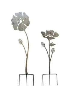 Poppy Garden Stakes Set Of 2 -Deals Garden Decor Store 8613140 7822